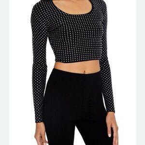 Forever 21 Rhinestones Cropped Sweater Women's Size XL